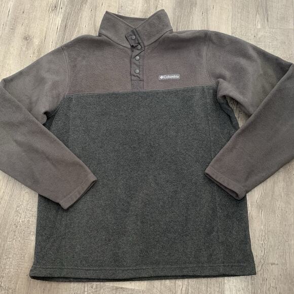 Columbia Steens Mountain Half Snap Pullover Mens Sz Medium Fleece Sweater Gray - Picture 1 of 6